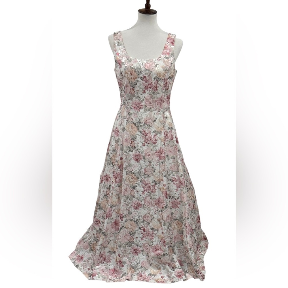 Jessica McClintock Vintage Bridal Floral Dress Romantic Cottagecore Gown Size10
